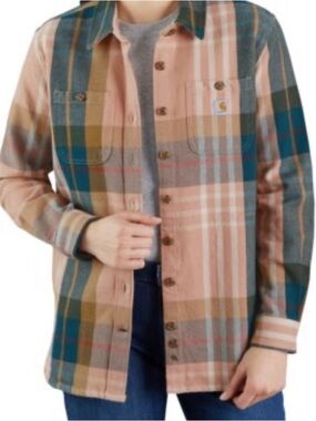 Women's Loose Fit Heavyweight Twill Long-Sleeve Plaid Shacket XXL/20